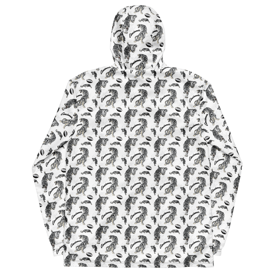 Cincinnati Football White Tiger Patterned Men’s windbreaker