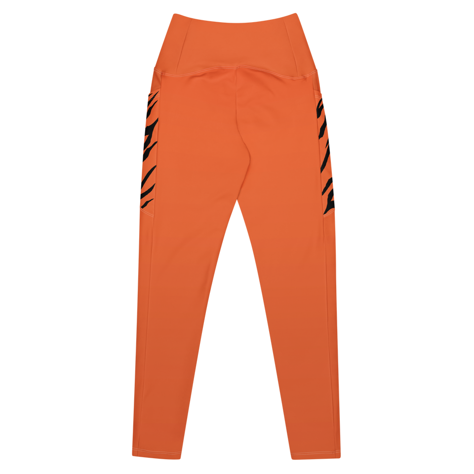 Orange Tiger High Stripe Leggings