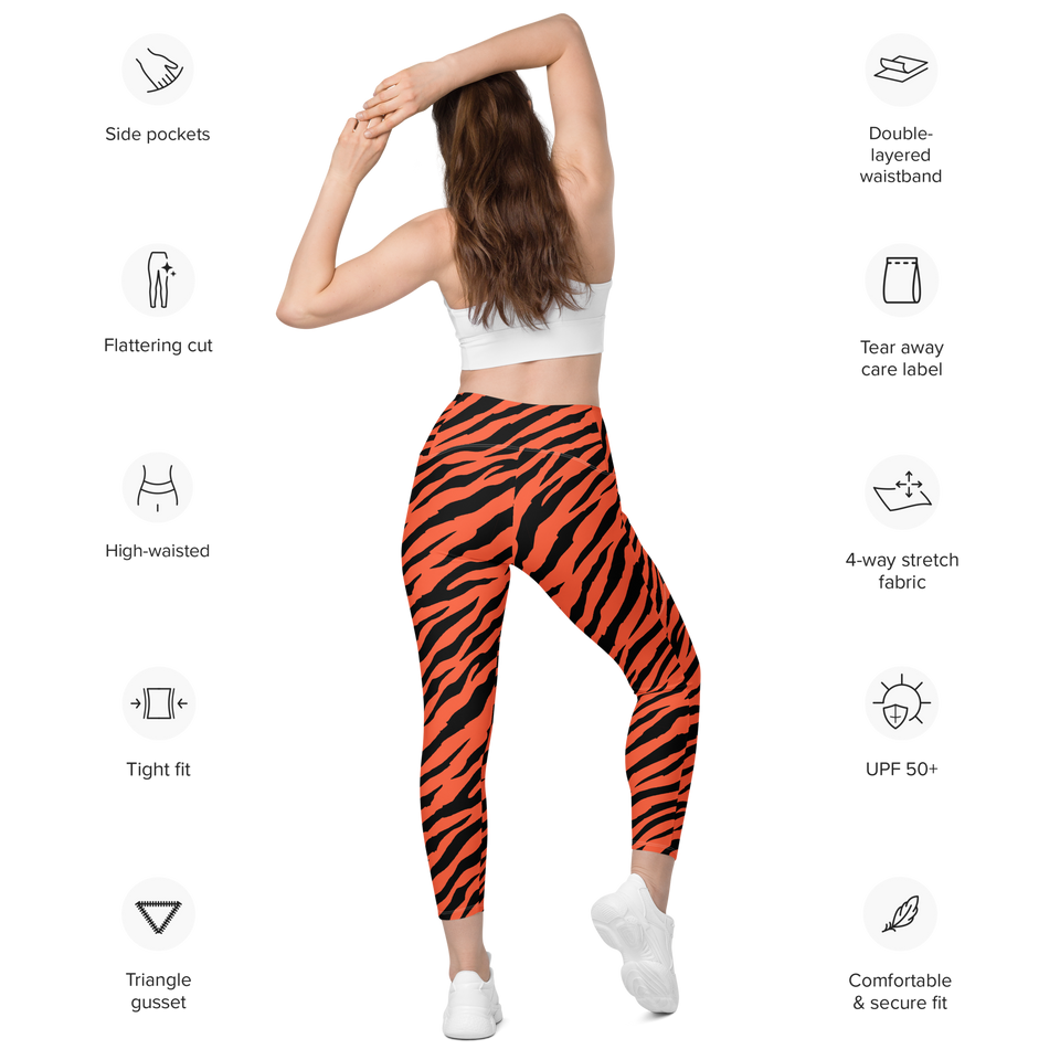 Orange Tiger Stripe Leggings