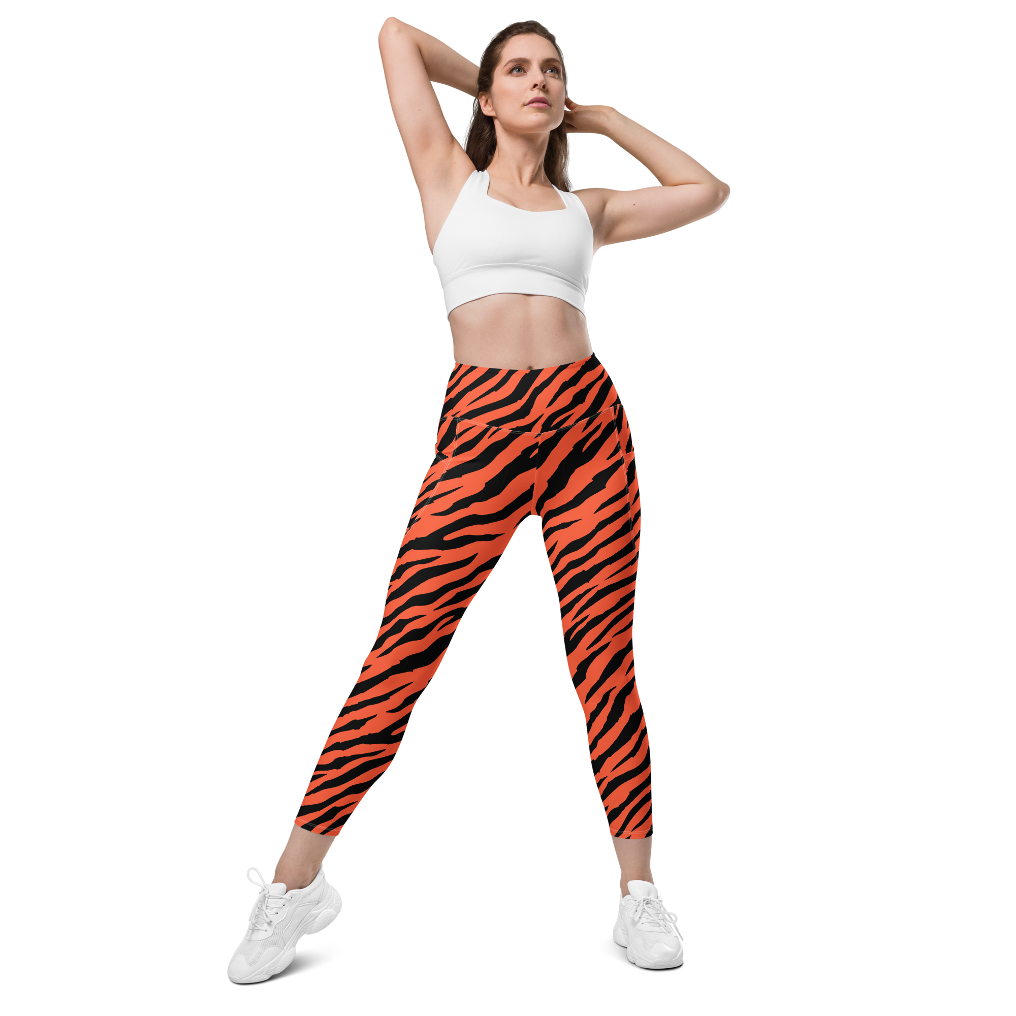 Orange Tiger Stripe Leggings