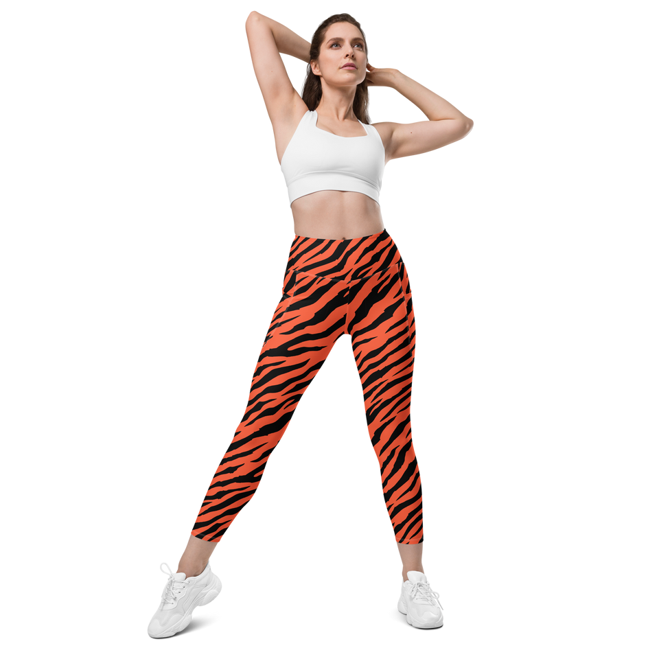 Orange Tiger Stripe Leggings