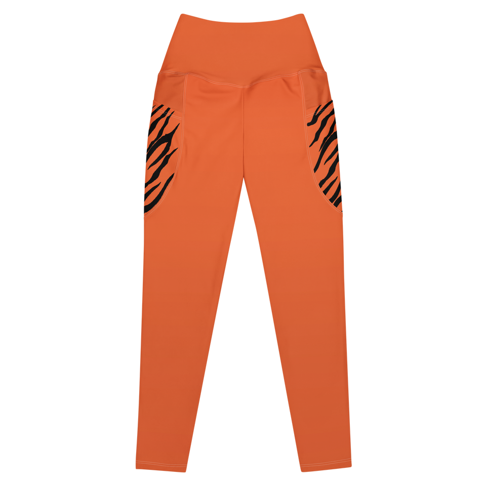 Orange Tiger High Stripe Leggings