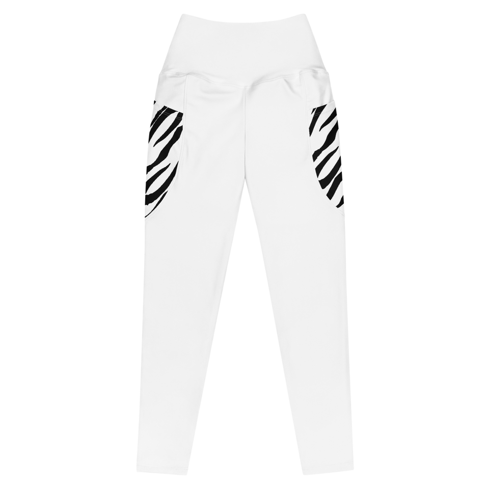 White Tiger High Stripe Leggings