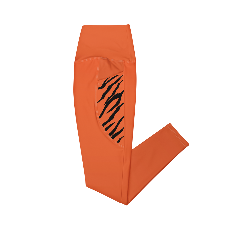 Orange Tiger High Stripe Leggings