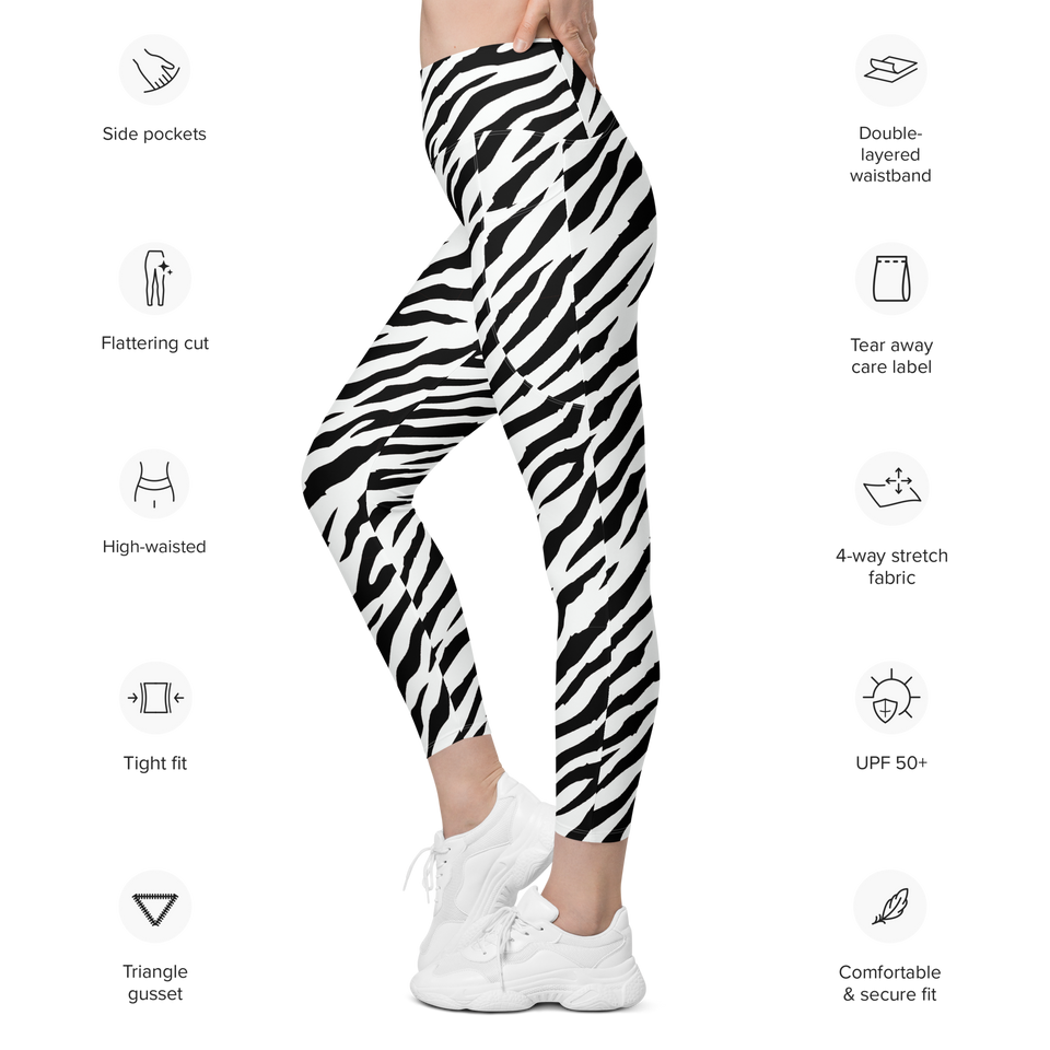 White Tiger Stripe Leggings