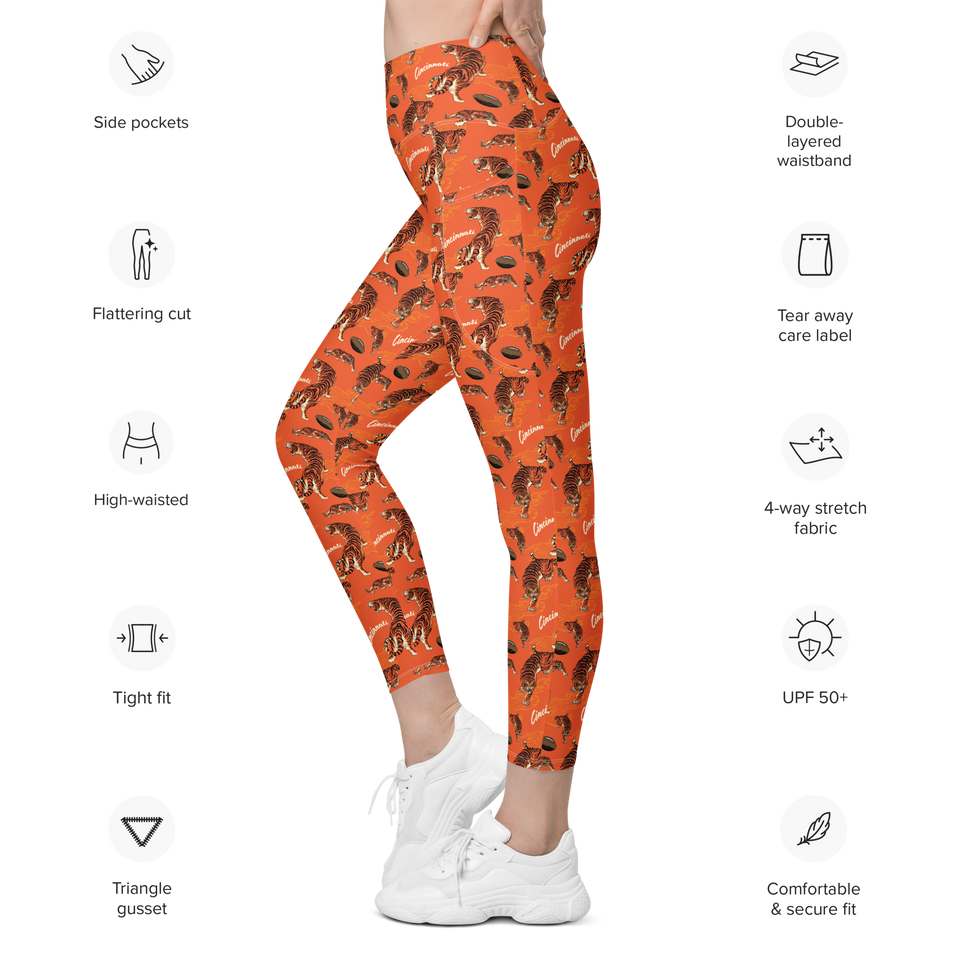 White Tiger Pattern Leggings