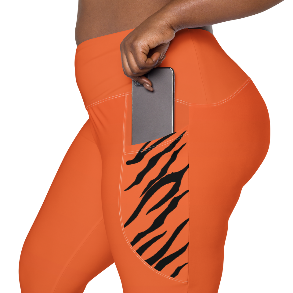 Orange Tiger High Stripe Leggings