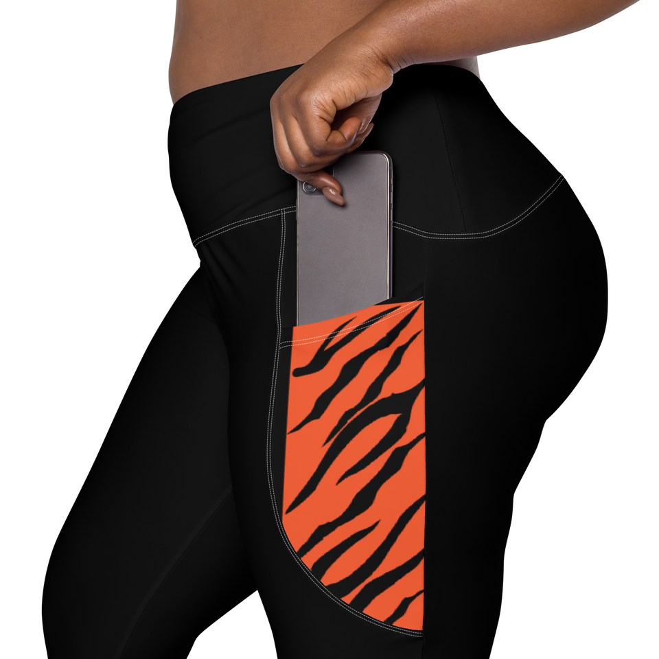 Black Tiger High Stripe Leggings