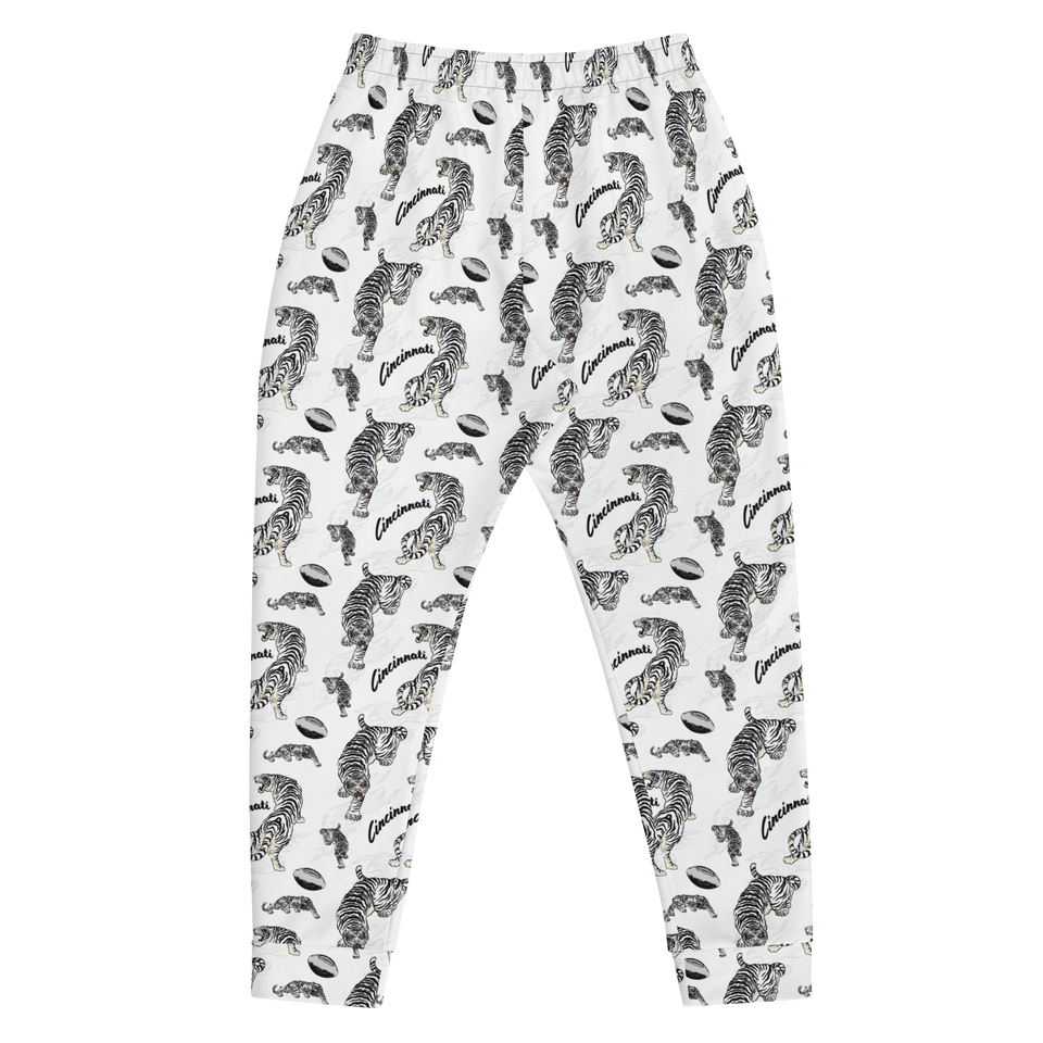 White Tiger Pattern Joggers