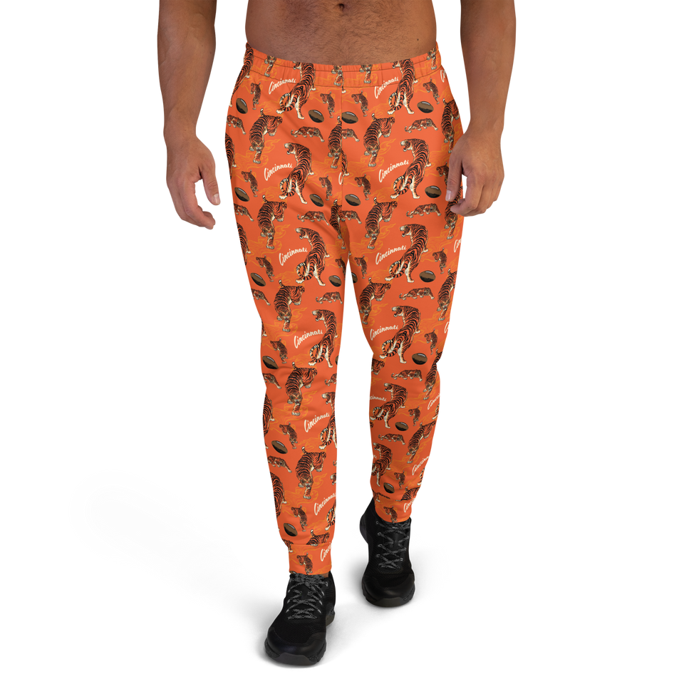 Orange Tiger Pattern Joggers