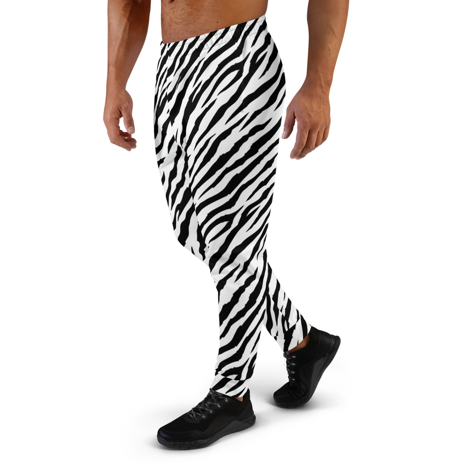 White Tiger Striped Joggers