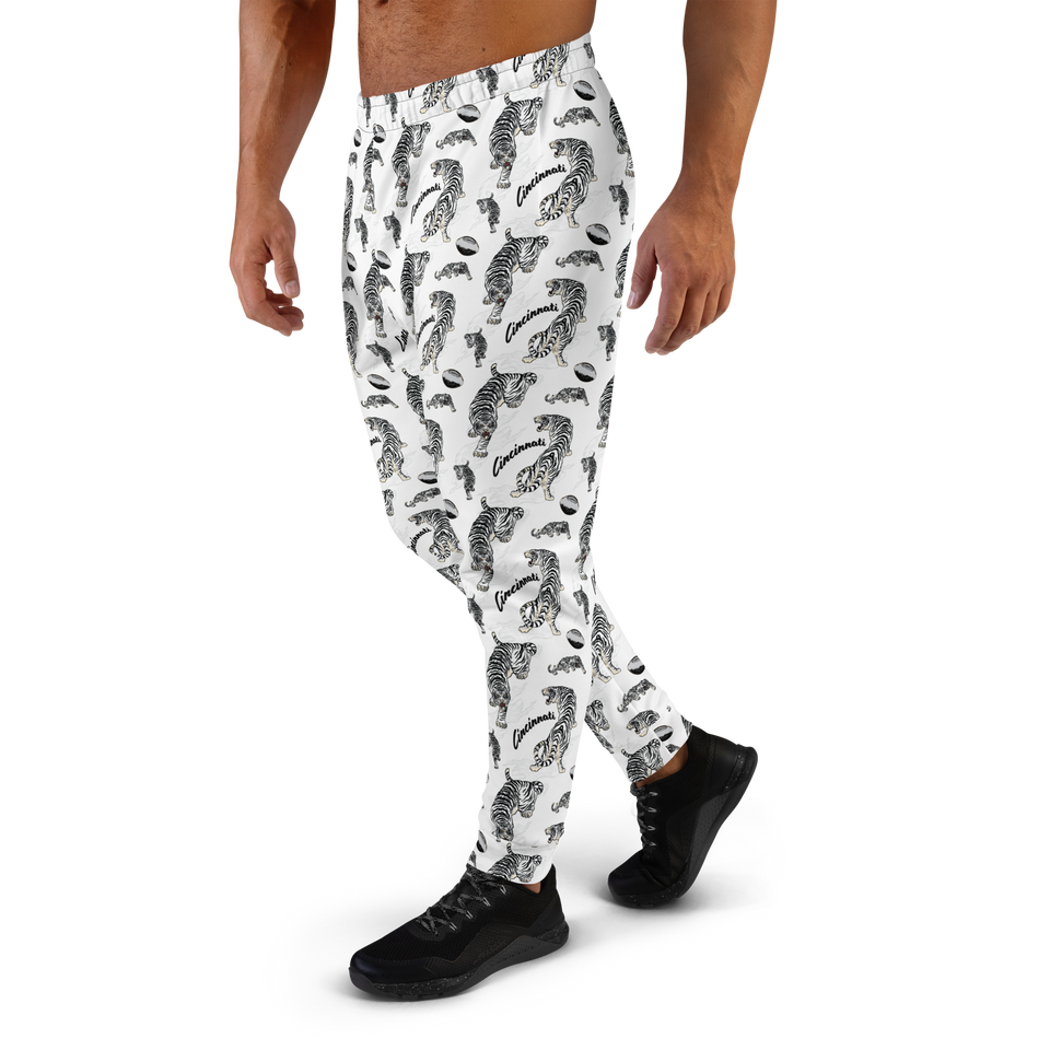 White Tiger Pattern Joggers