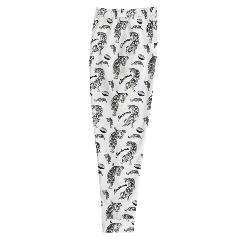 White Tiger Pattern Joggers