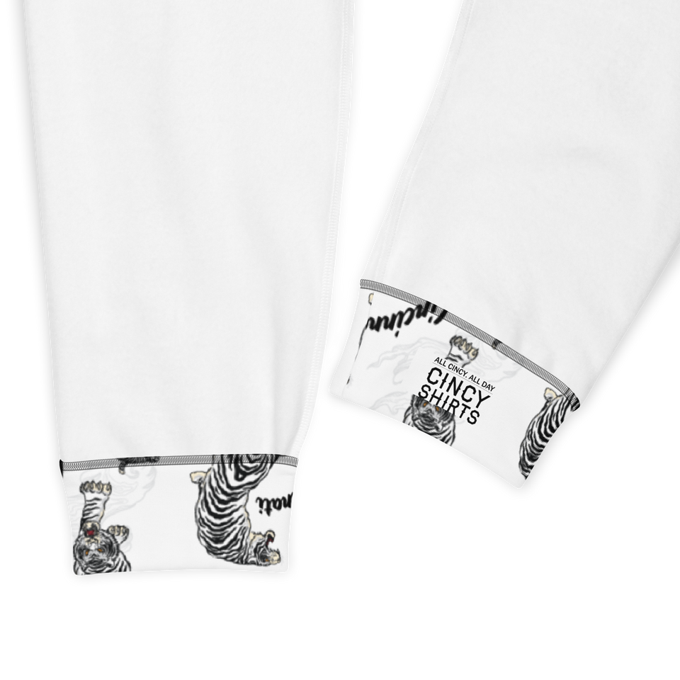 White Tiger Pattern Joggers