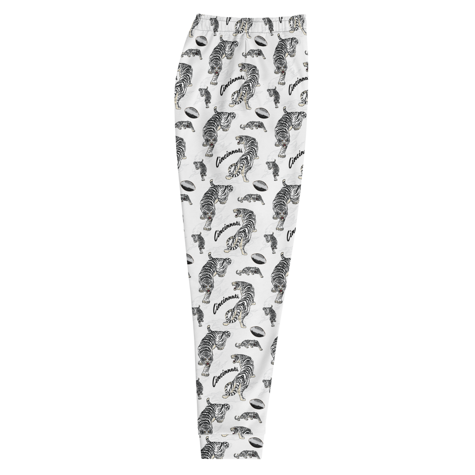 White Tiger Pattern Joggers