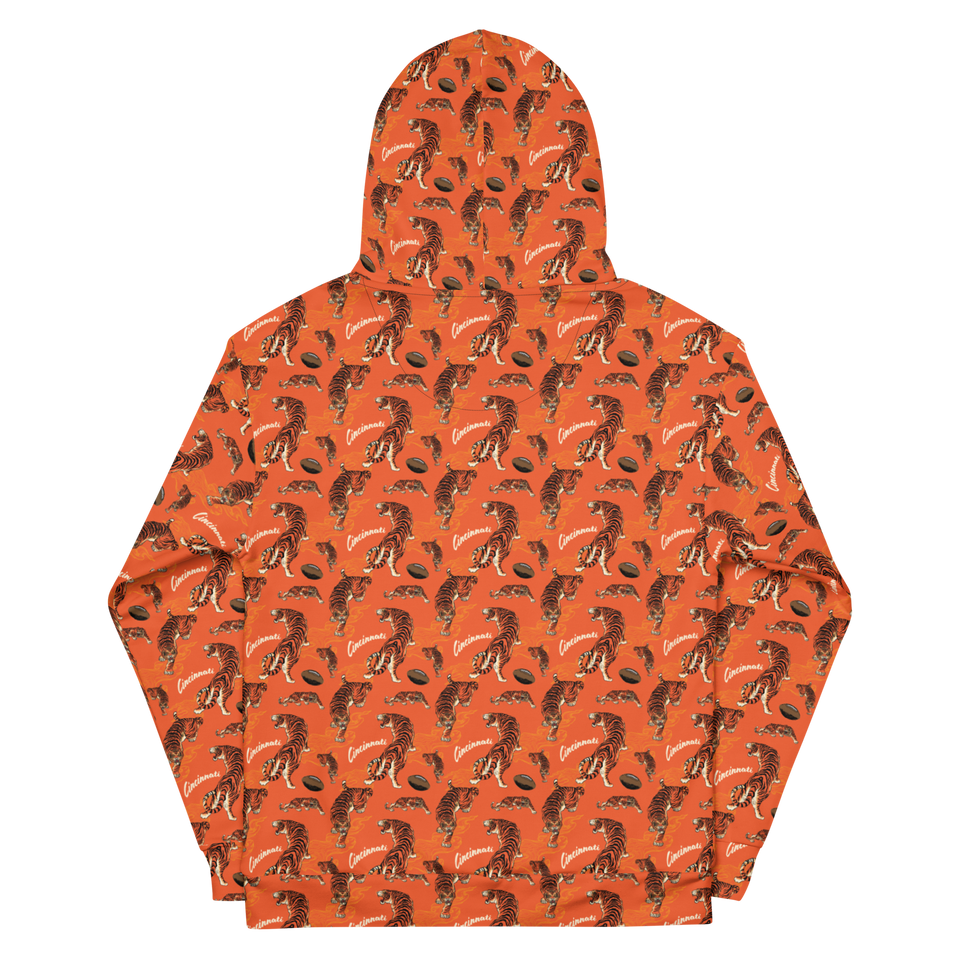 Cincinnati Football Orange Patterned Unisex Hoodie