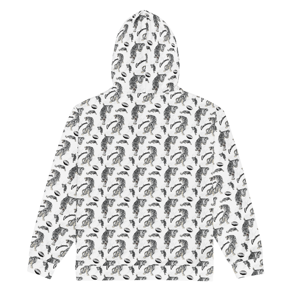 White Tiger Pattern Unisex zip hoodie