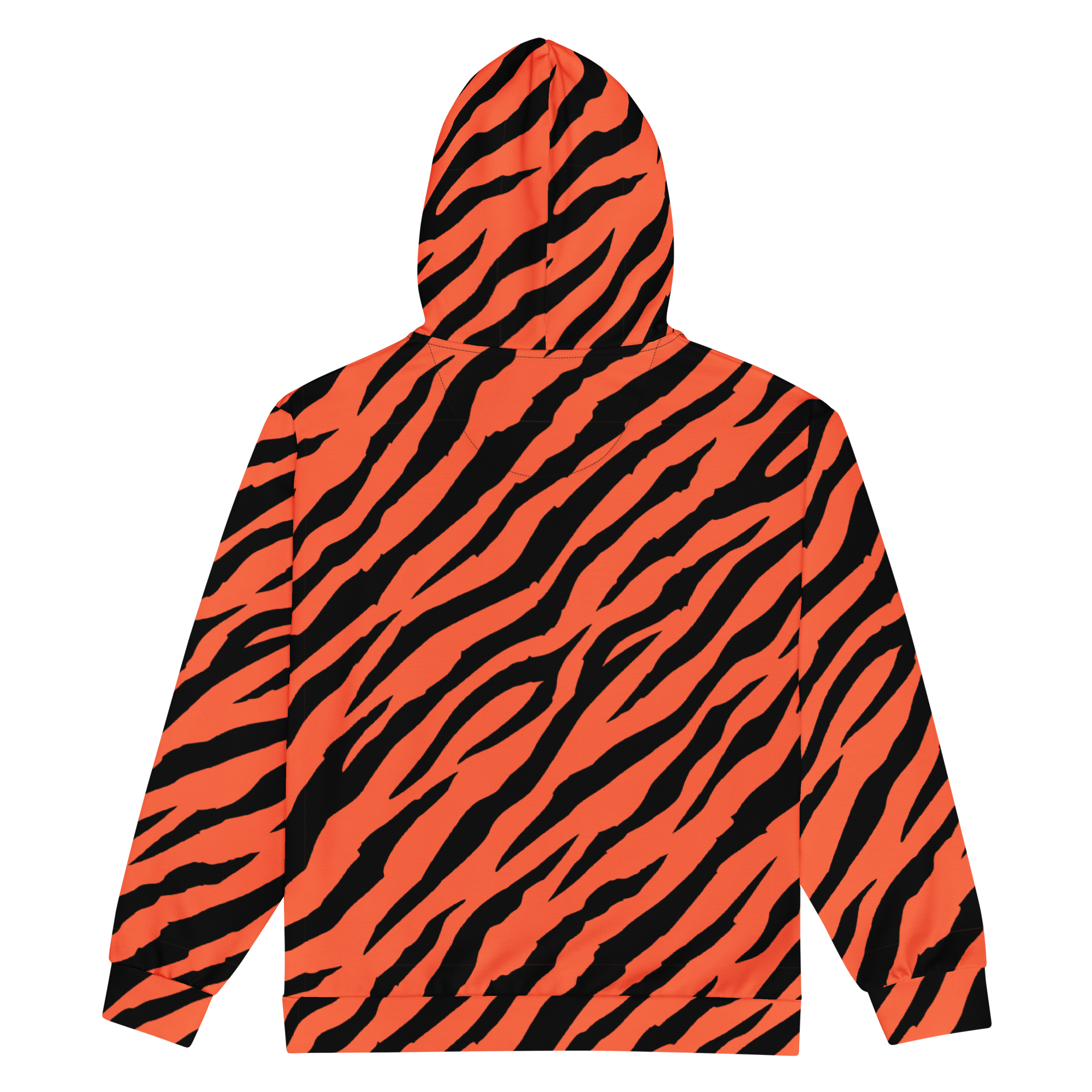 Orange Tiger Stripe Unisex Zip-Up Hoodie