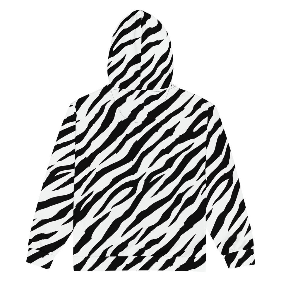 White Tiger Stripe Unisex zip hoodie