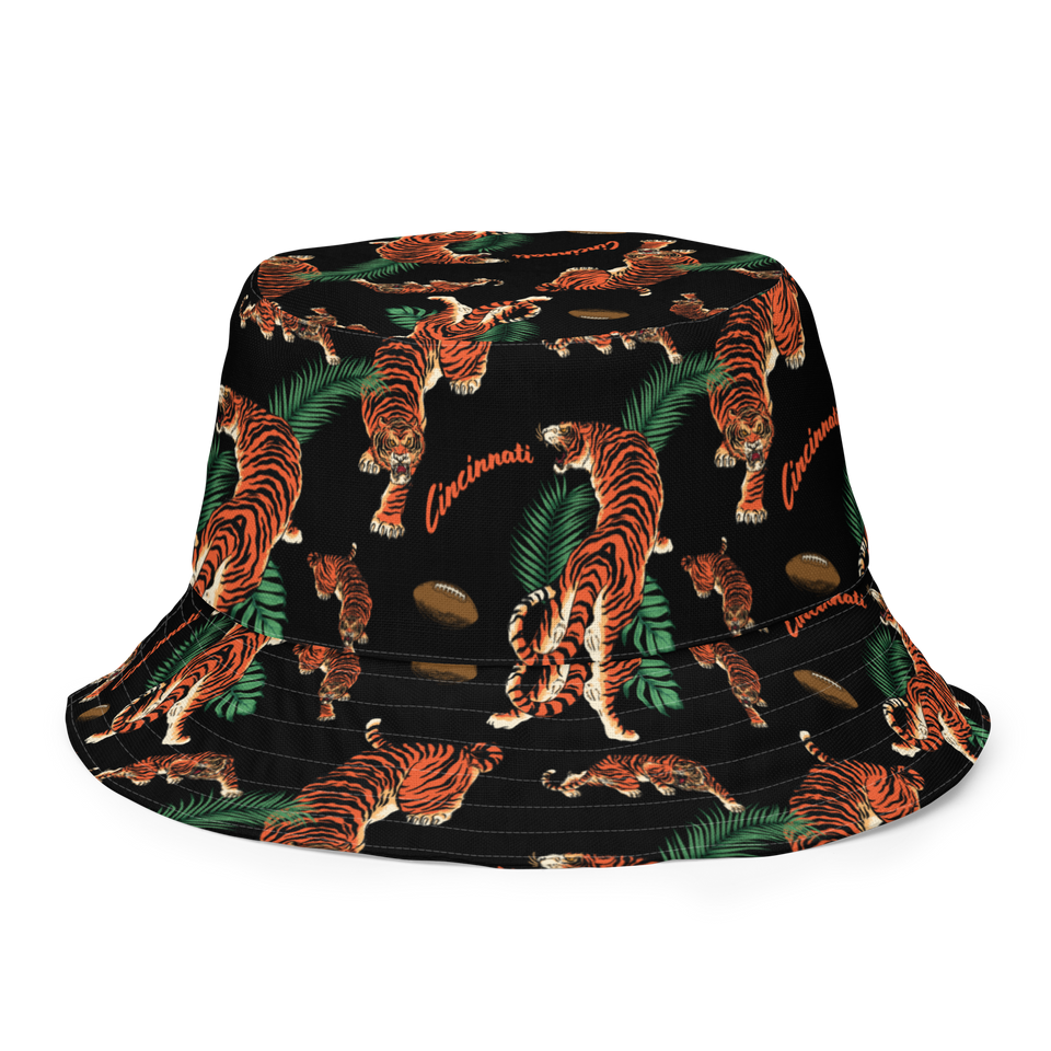 Black + Orange Reversible bucket hat