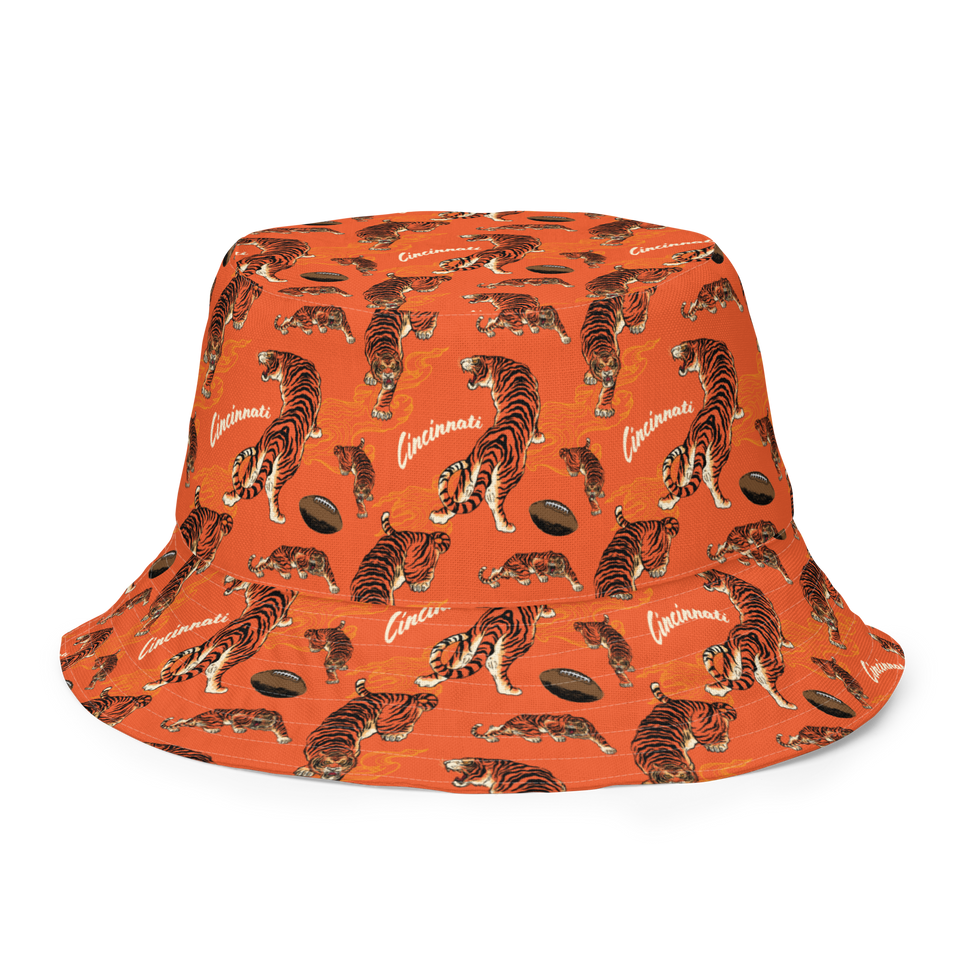 Black + Orange Reversible bucket hat