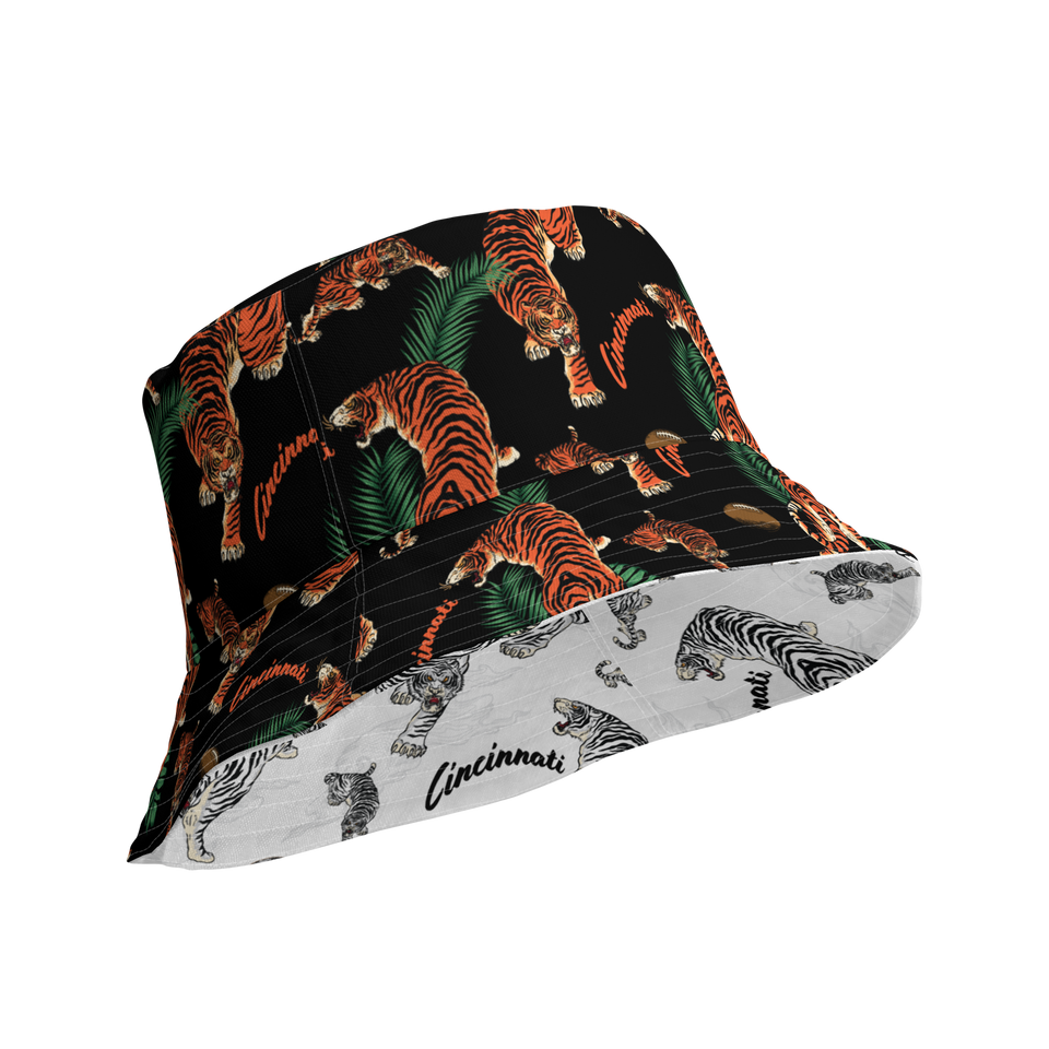 Black + Orange Reversible Bucket Hat