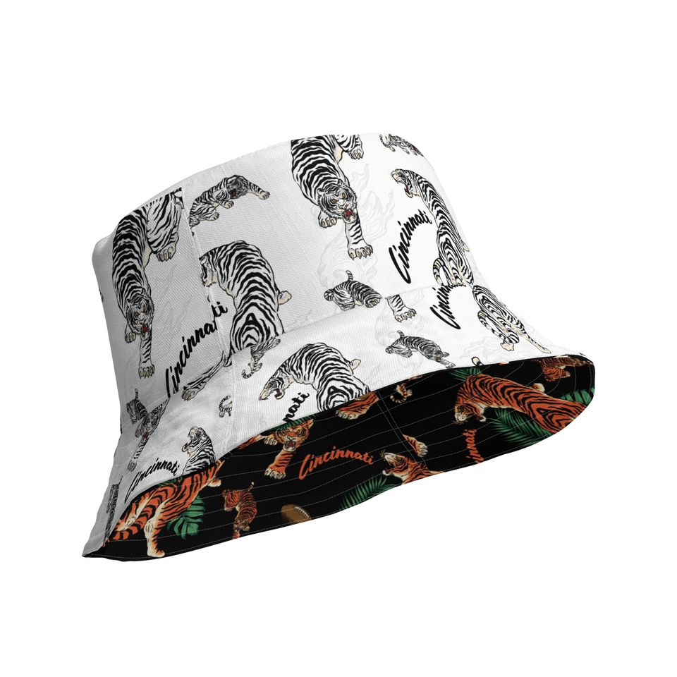 Black Orange Reversible Bucket Hat
