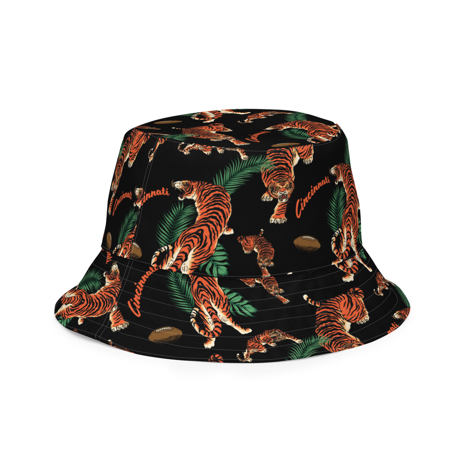 Black + Orange Reversible bucket hat