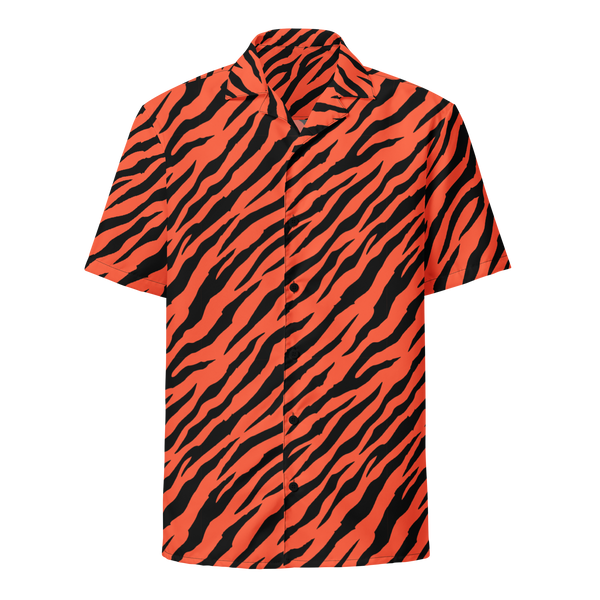 Tiger Stripe All Over Print Button-Up