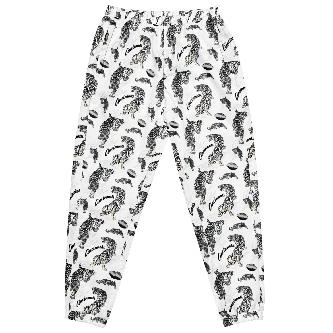 Cincinnati Football Patterned  White Tiger Unisex track pants