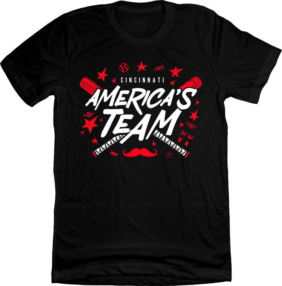 Cincinnati: America's Team Black T-shirt Cincy Shirts