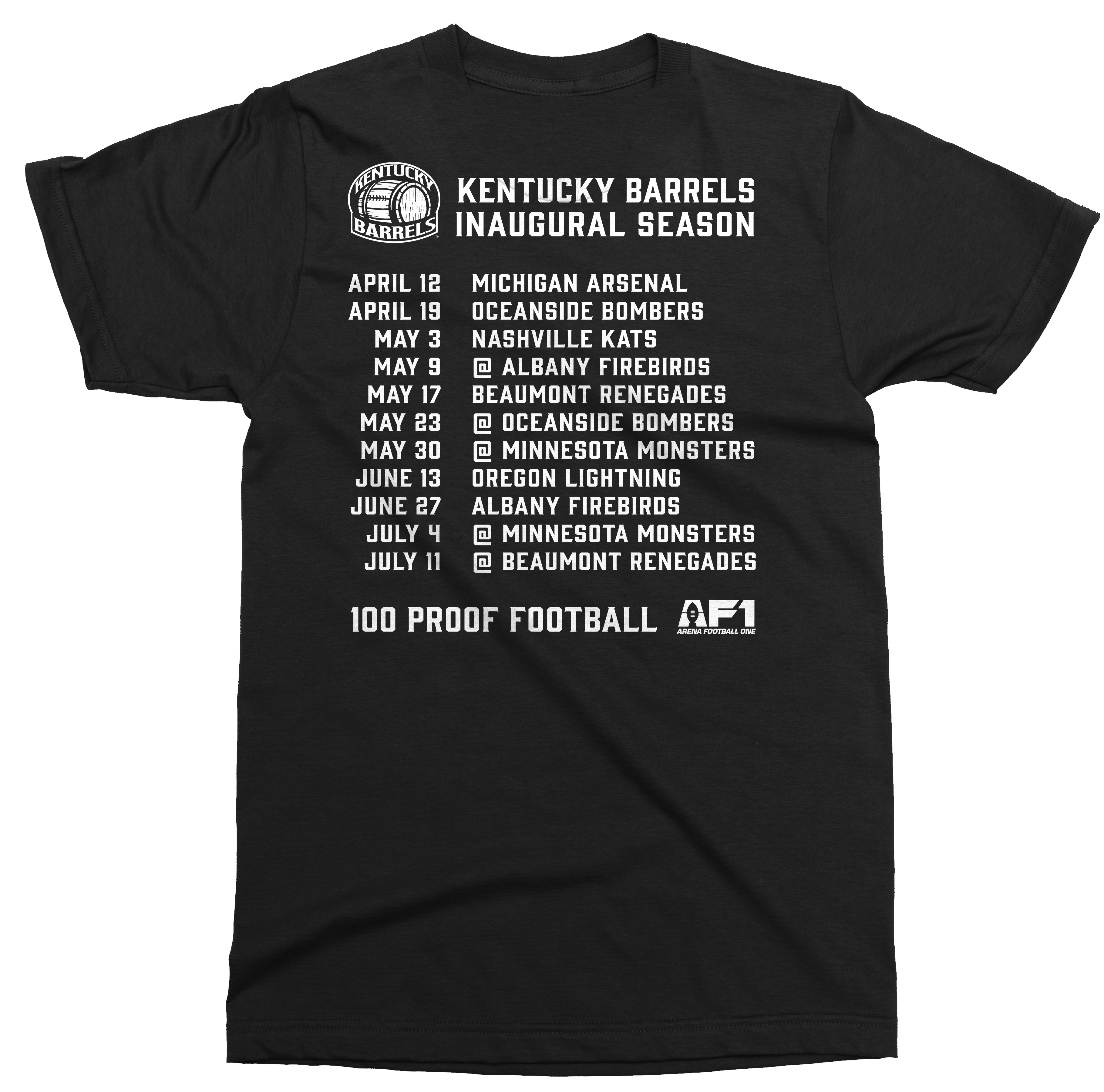 Kentucky Barrels Inaugural Season Schedule Tee