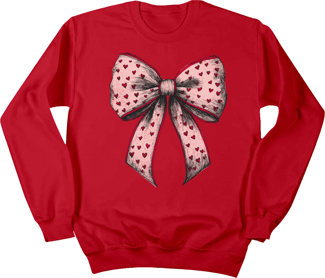 Bow with Hearts Drawing