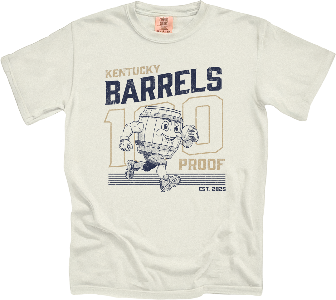 100 Proof Retro Mascot Kentucky Barrels