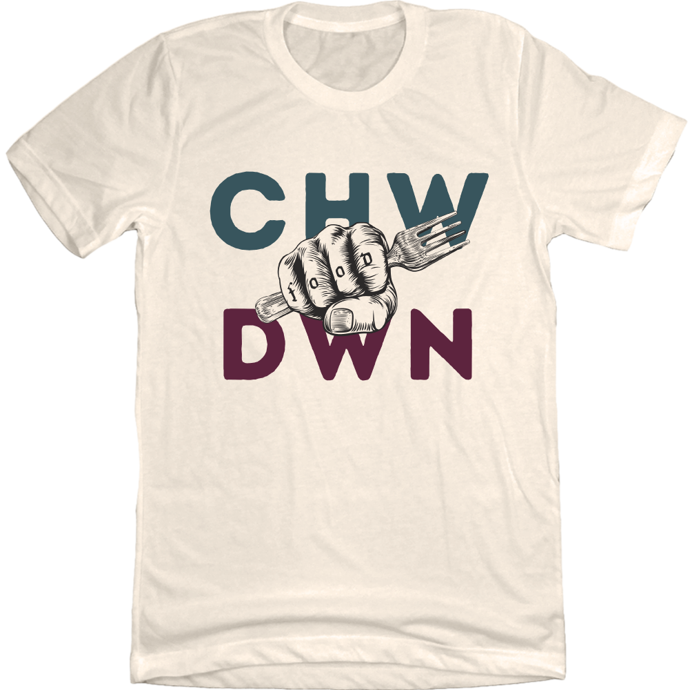 CHWDWN Food Fist Logo Natural Tee