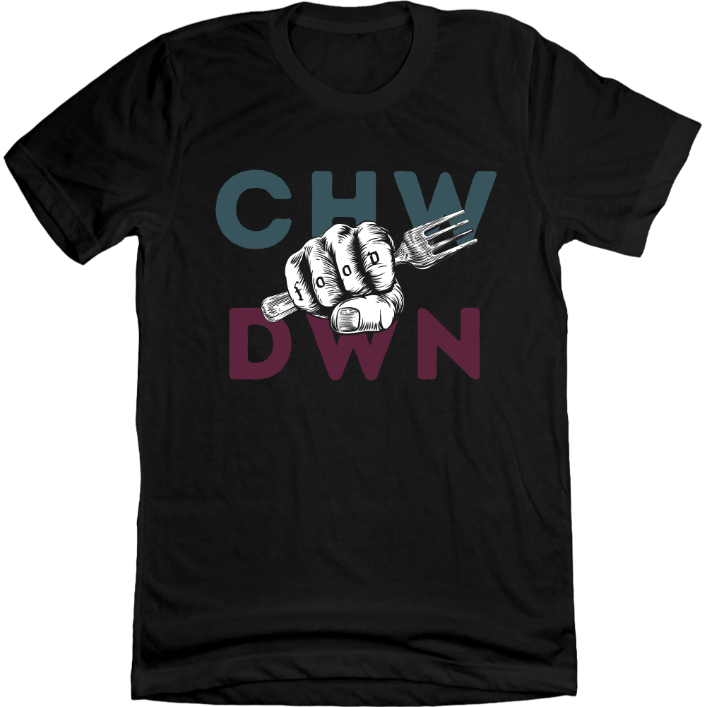 CHWDWN Food Fist Logo Black Tee