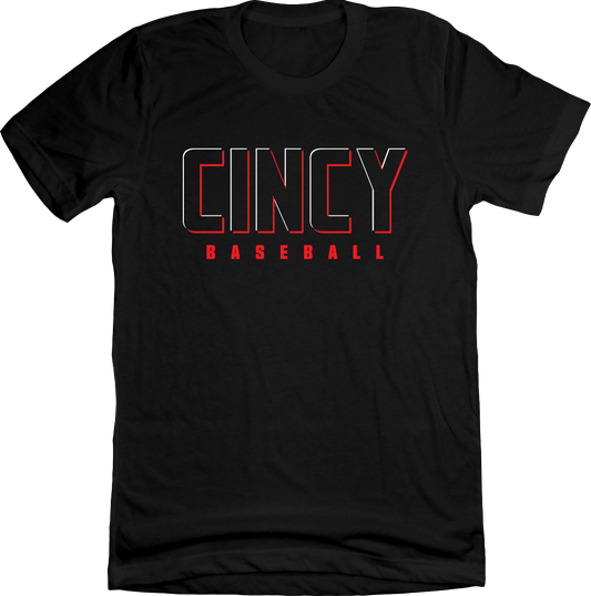 Cincy Baseball Cincy Uni-Tees black T-shirt Cincy Shirts