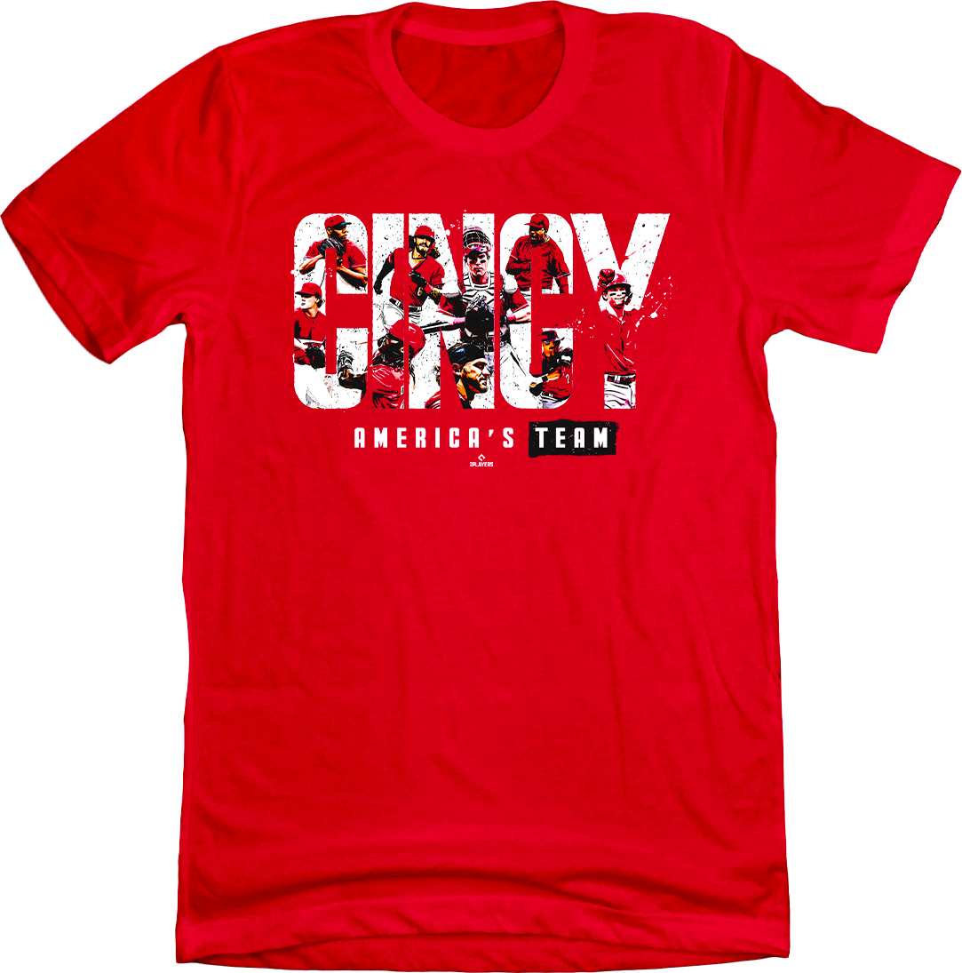 Cincinnati: America's Team Official MLBPA red T-shirt Cincy Shirts
