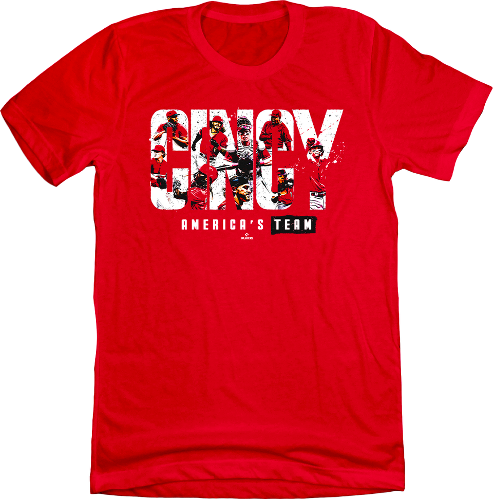 Cincinnati: America's Team Official MLBPA red T-shirt Cincy Shirts