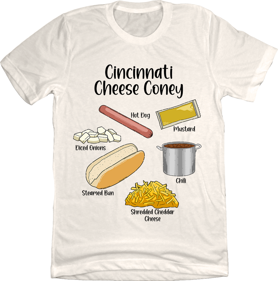 Cincinnati Cheese Coney Icons Natural White Cincy Shirts