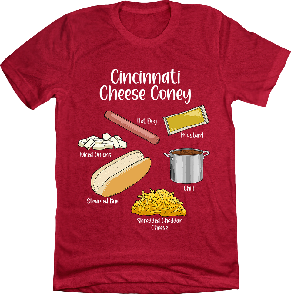 Cincinnati Cheese Coney Icons red Cincy Shirts