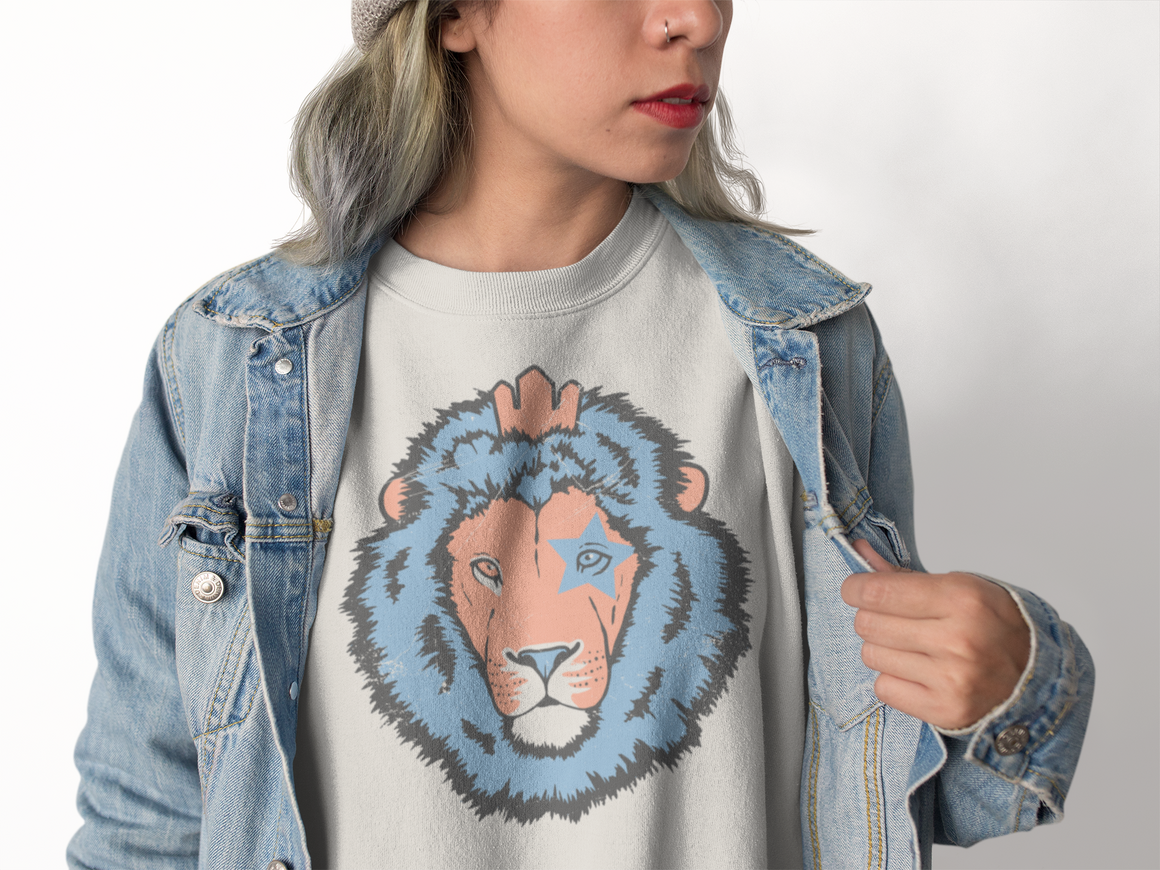 Star Lion Women’s Crewneck Sweatshirt Model Photo