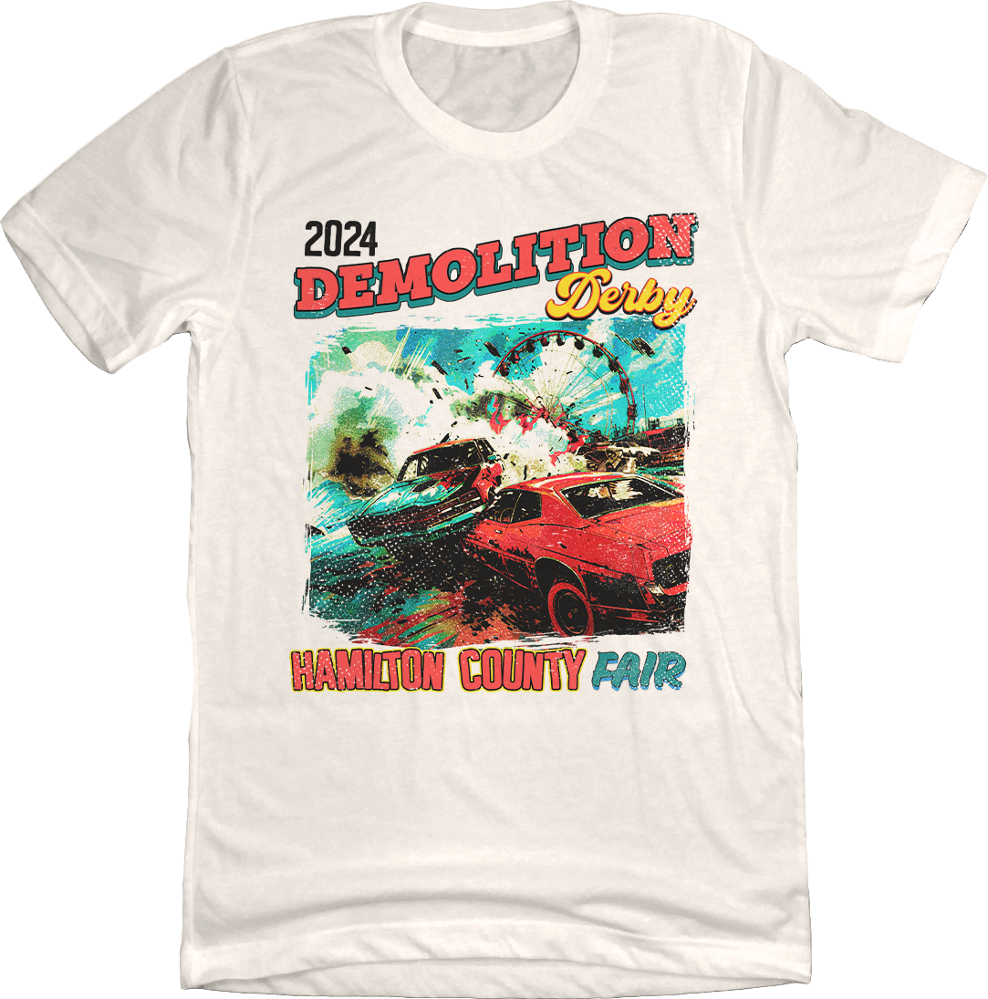 2024 Hamilton County Fair Demolition Derby Grey Tee