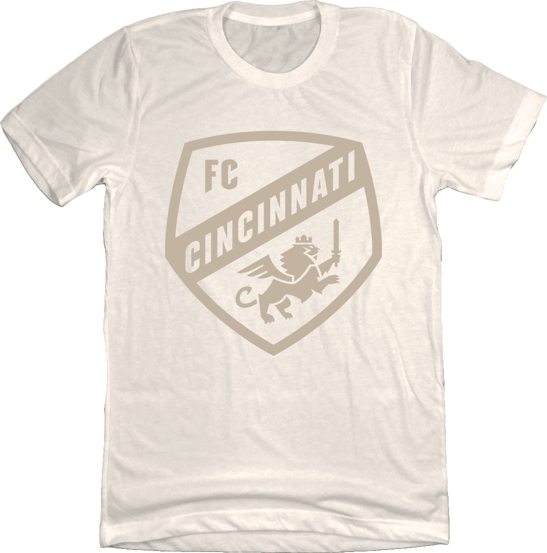 FC Cincinnati Cream Kit Tee: Cream Shield Cincy Shirts