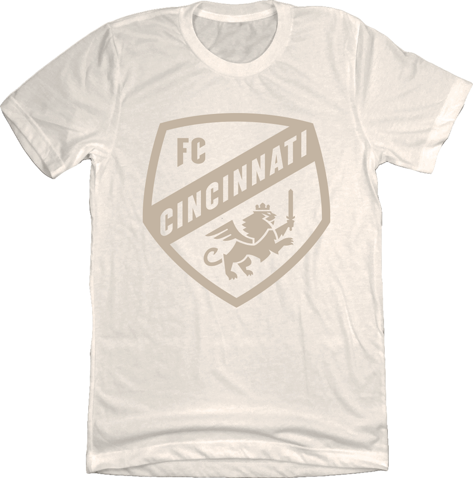 FC Cincinnati Cream Kit Tee: Cream Shield Cincy Shirts