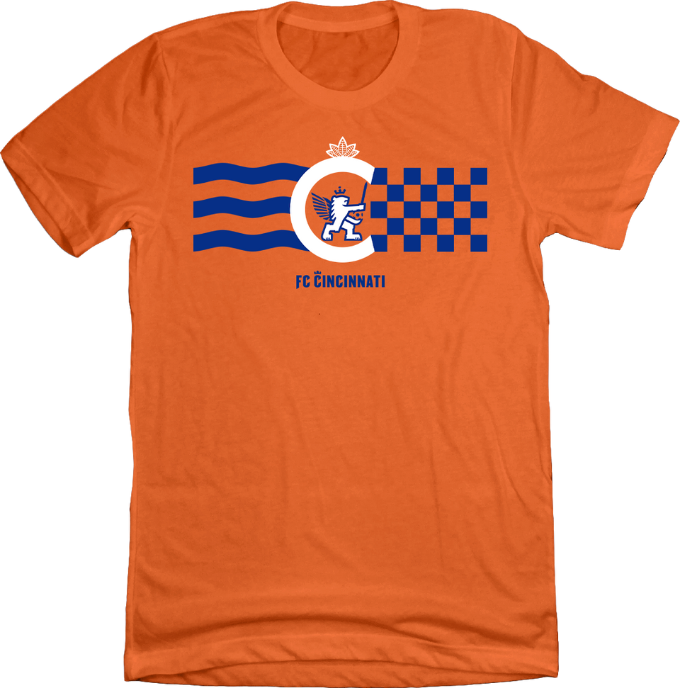 FC Cincinnati Retro Knifey Lion Flag Tee