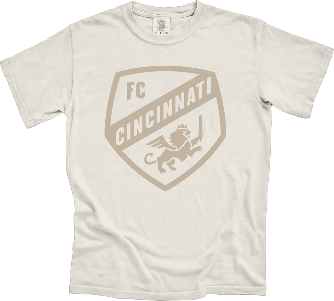 FC Cincinnati Cream Kit Tee: Cream Shield - Cincy Shirts