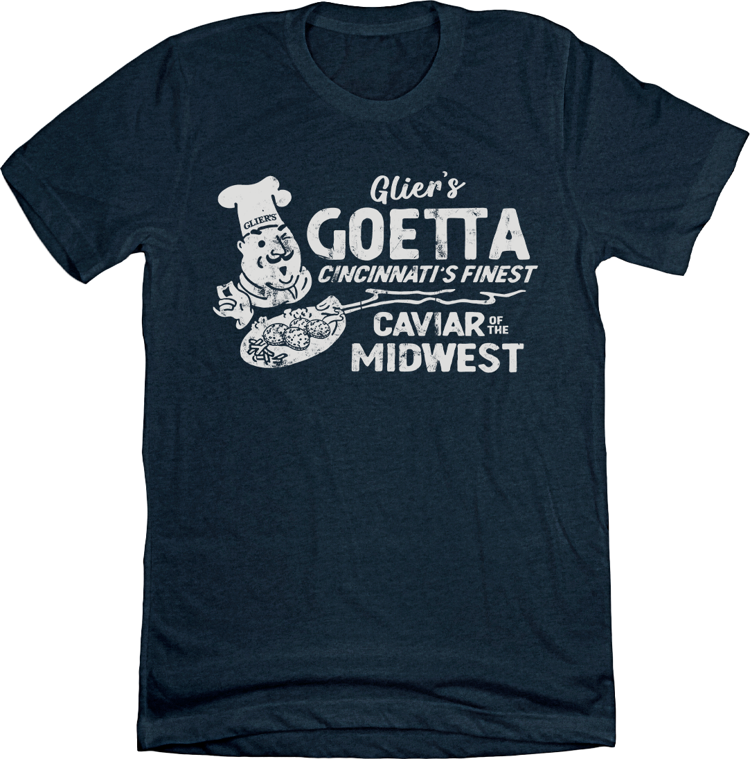 Gliers Goetta Cincinnati's Finest navy tee Cincy Shirts