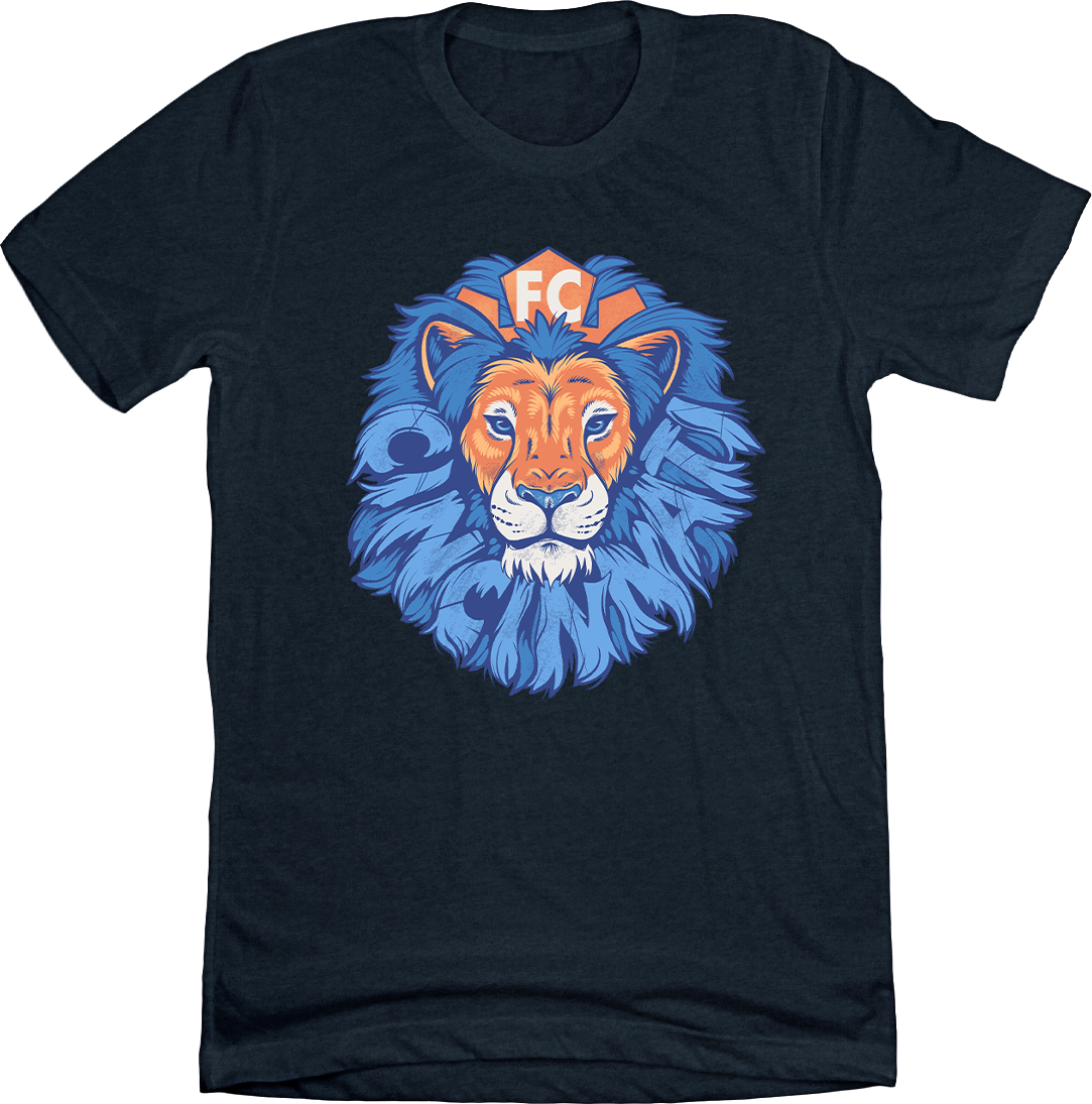 FC Cincinnati Lion Head Blue Mane Navy Cincy Shirts