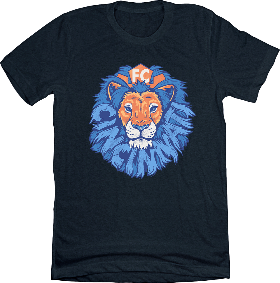 FC Cincinnati Lion Head Blue Mane Navy Cincy Shirts